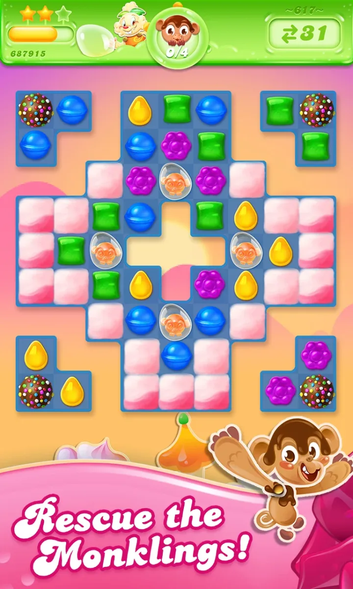 Candy Crush Jelly Saga board with spreading jelly tiles